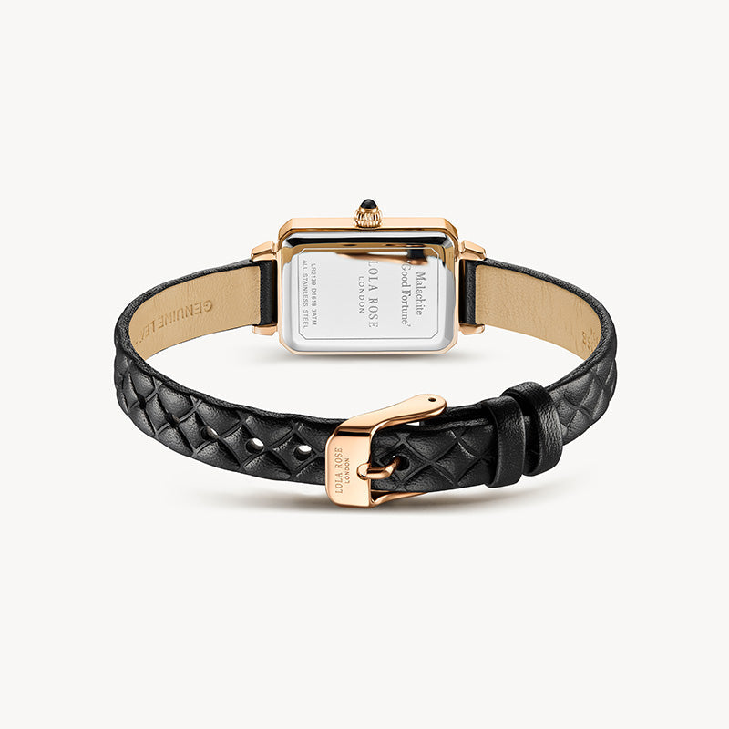 New Malachite Textured Watch with Leather Strap