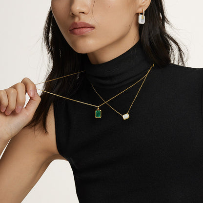 Ms. Lola Malachite & Mother-of-Pearl Necklace Set