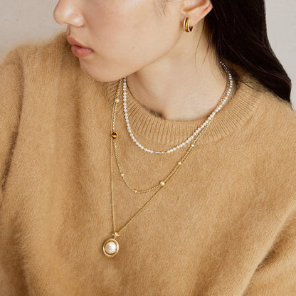 New Heliocentric Mabe Pearl Necklace