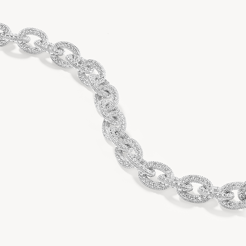 Urban Platinum-Tone Oval Chain Bracelet