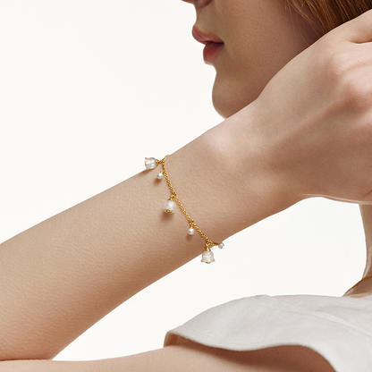 Blossom Lily of the Valley Bracelet with Freshwater Pearl
