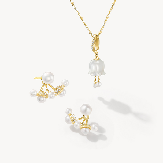 Blossom Lily of the Valley Necklace & Earrings Gift Set