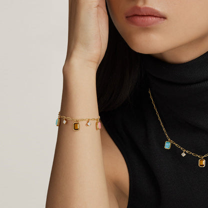 Ms. Lola Tri-Color Gemstone Bracelet
