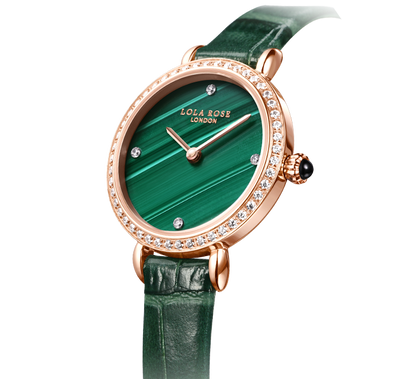 Malachite Watch With Zircon