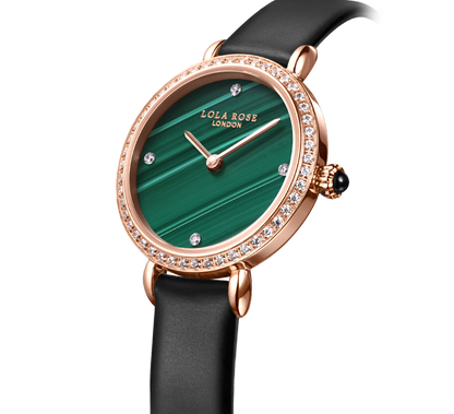 Malachite Watch With Zircon