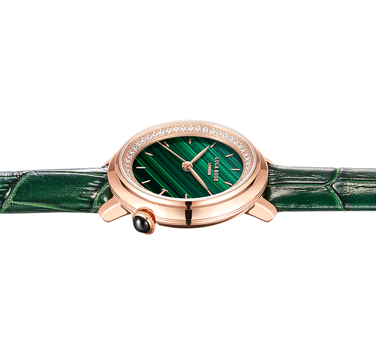 Malachite Watch With Zircon