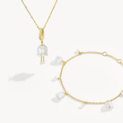 Blossom Lily of the Valley Necklace & Bracelet Gift Set