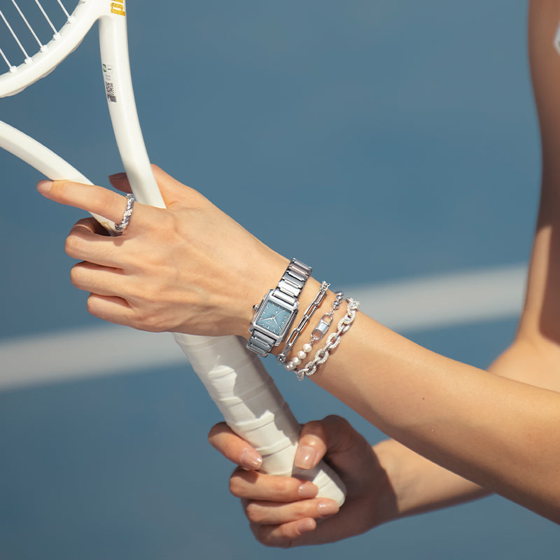 Urban Platinum-Tone Oval Chain Bracelet