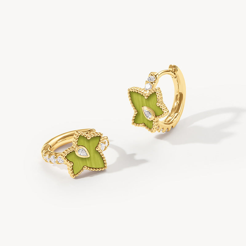 Lola Rose x AHALOLO Ivy Collection Green Calcite Huggie Earrings