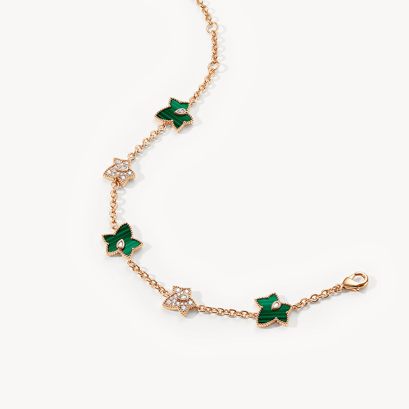 [New In] Malachite Bracelet, 5-leaf motif