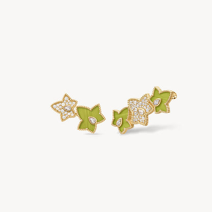 Lola Rose x AHALOLO Ivy Collection Green Calcite Brooch, 5-leaf motif
