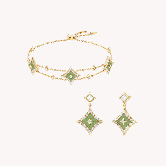 Starry Aventurine Bracelet & Earrings Gift Set