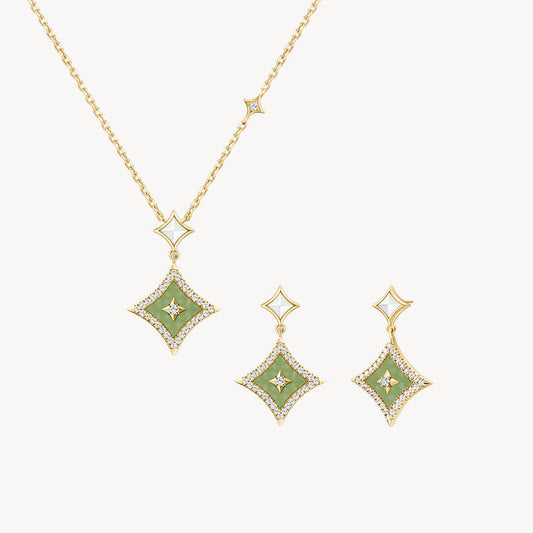 Starry Aventurine Necklace & Drop Earrings Gift Set