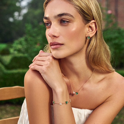 [New In] Malachite Bracelet, 5-leaf motif