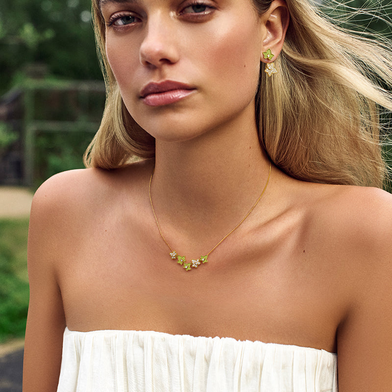 Lola Rose x AHALOLO Ivy Collection Green Calcite Stud Earrings