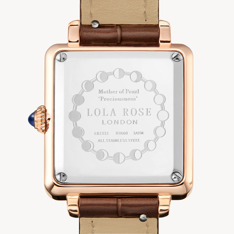 New Cube Mother of Pearl Moon Phase Watch