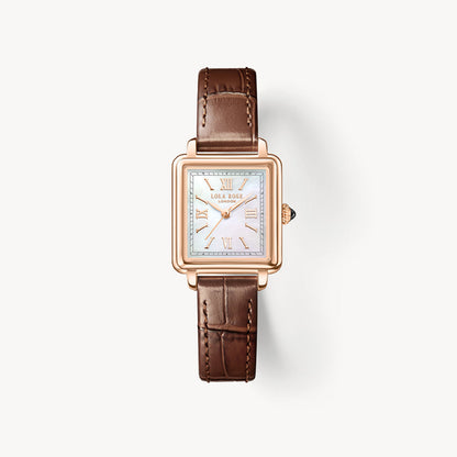 Cube Mother of Pearl Watch & Pearl Bracelet Gift Set