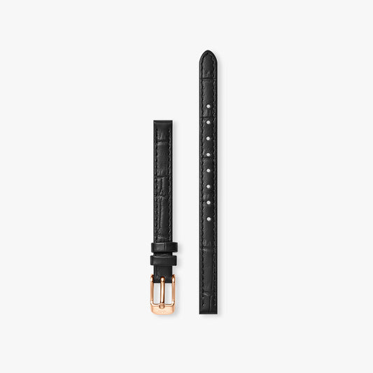 Ms. Lola Black Bamboo-Pattern Leather Strap