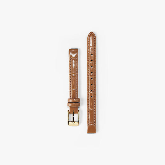 Ms. Lola Brown Bamboo-Pattern Leather Strap