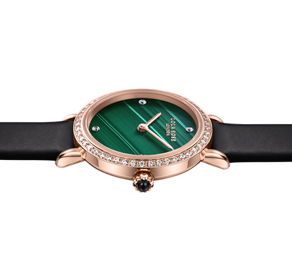Malachite Watch With Zircon