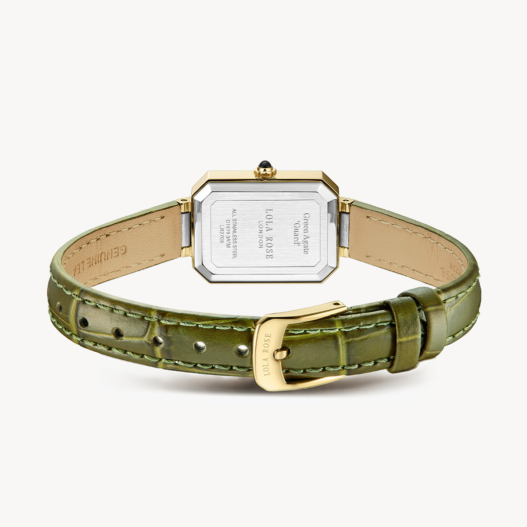 Ms. Lola Green Onyx Watch with Quick-Release Strap