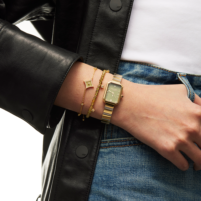 Ms. Lola Green Onyx Watch & 2-Piece Bracelet Gift Set