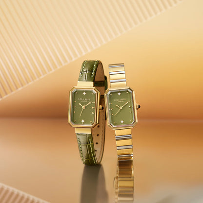 New Ms. Lola Green Onyx Watch With Two Strap Set
