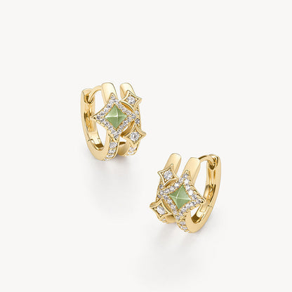 Aventurine Starlight Huggie Earrings