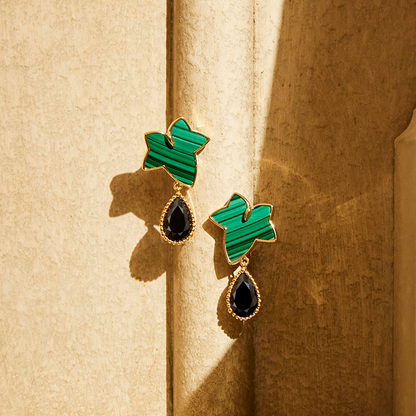 Malachite Necklace & Earrings Gift Set