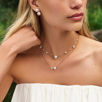 Mother of Pearl Bead Necklace & Earrings & Bracelet Gift Set