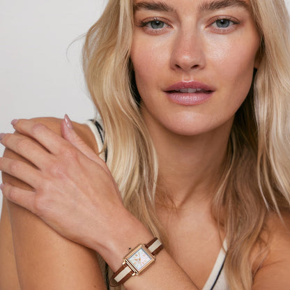 Holiday Cube Mother of Pearl Watch