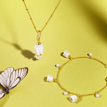 Blossom Lily of the Valley Necklace & Bracelet Gift Set