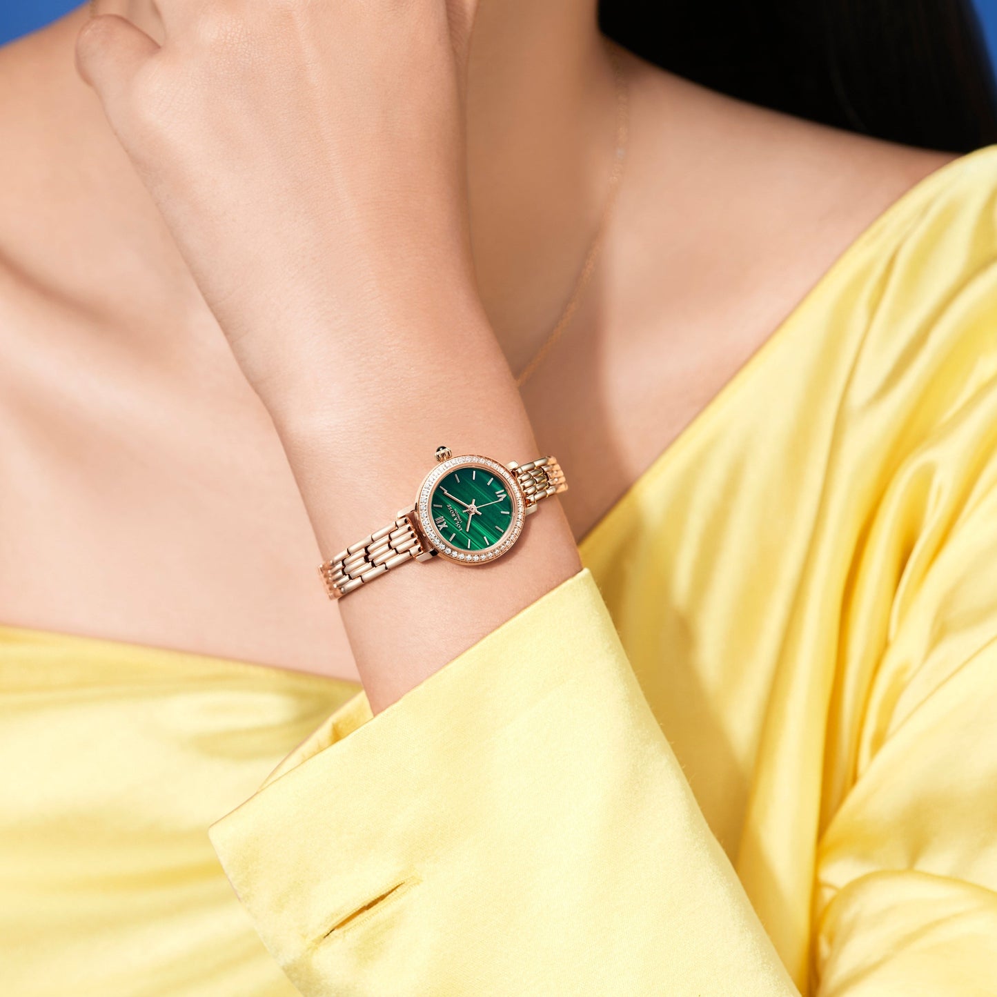 Malachite Watch With Zircon