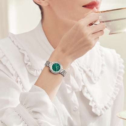 Malachite Watch With Zircon