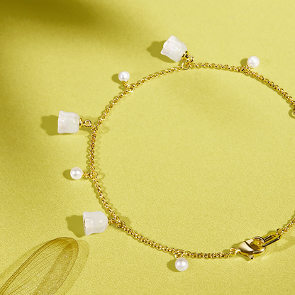 Blossom Lily of the Valley Bracelet with Freshwater Pearl