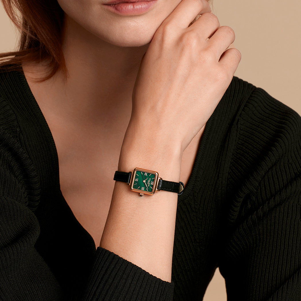 Malachite Cube Watch
