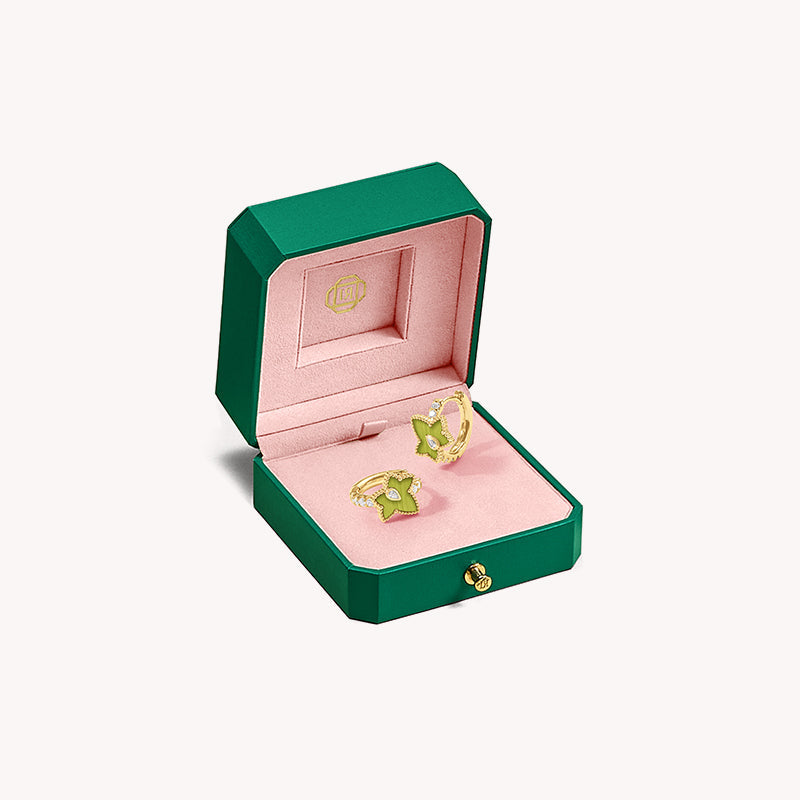Lola Rose x AHALOLO Ivy Collection Green Calcite Huggie Earrings