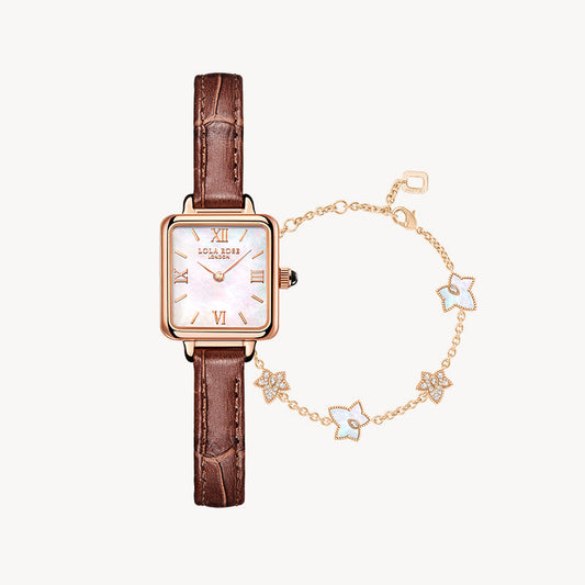 Mother of Pearl Watch & Ivy Bracelet Gift Set