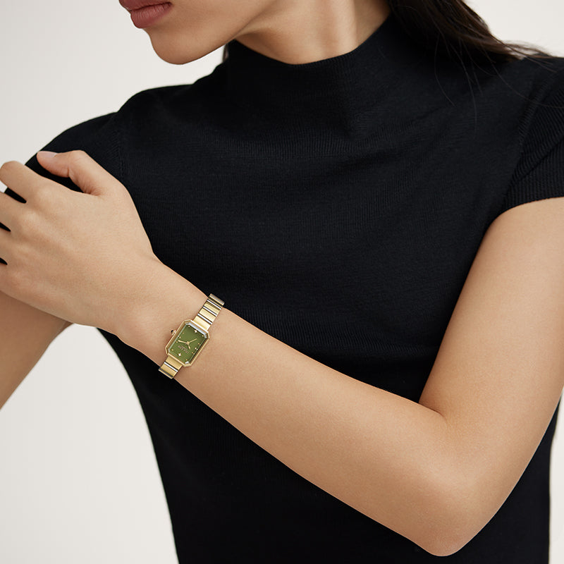 New Ms. Lola Green Onyx Watch With Two Strap Set