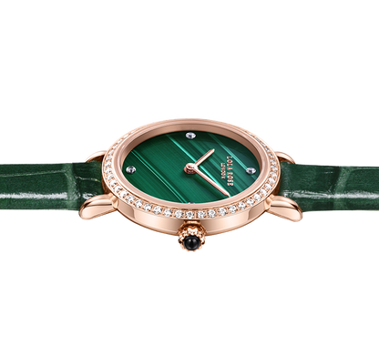 Malachite Watch With Zircon