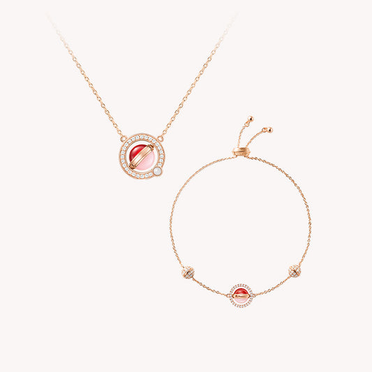 Heliocentric Carnelian Necklace & Bracelet Set