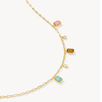 Ms. Lola Tri-Color Gemstone Necklace