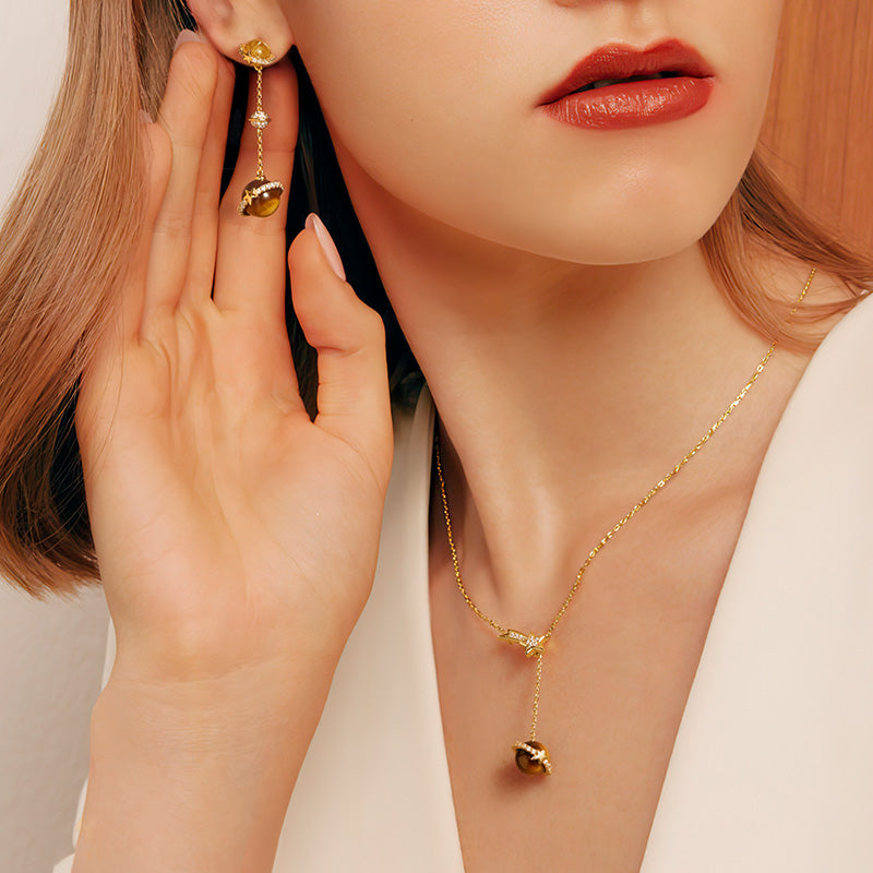 Tiger's Eye Necklace & Earrings Gift Set