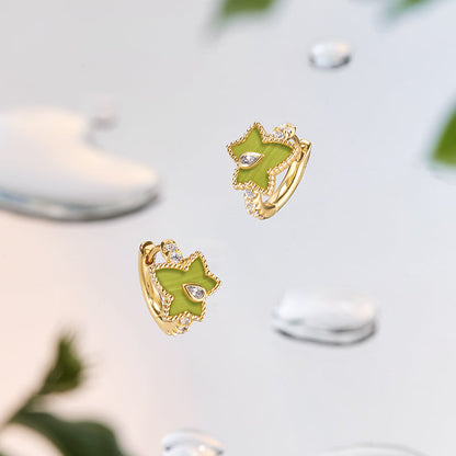 Lola Rose x AHALOLO Ivy Collection Green Calcite Huggie Earrings