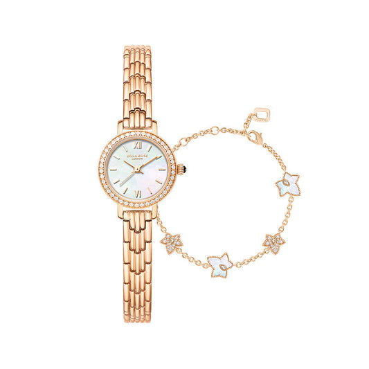 Rose Gold Mother of Pearl Watch & Ivy Bracelet Gift Set
