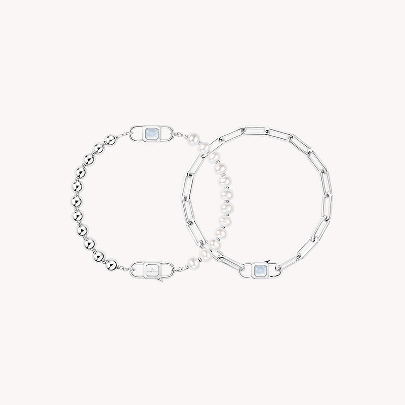 Urban Chain & Pearl Crystal Bracelet Gift Set