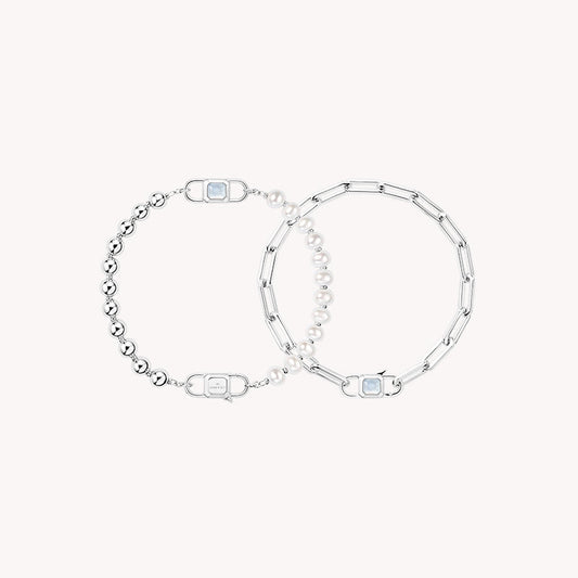 Urban Chain & Pearl Crystal Bracelet Gift Set