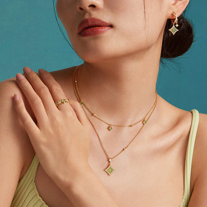 Aventurine Necklace & Earrings Gift Set