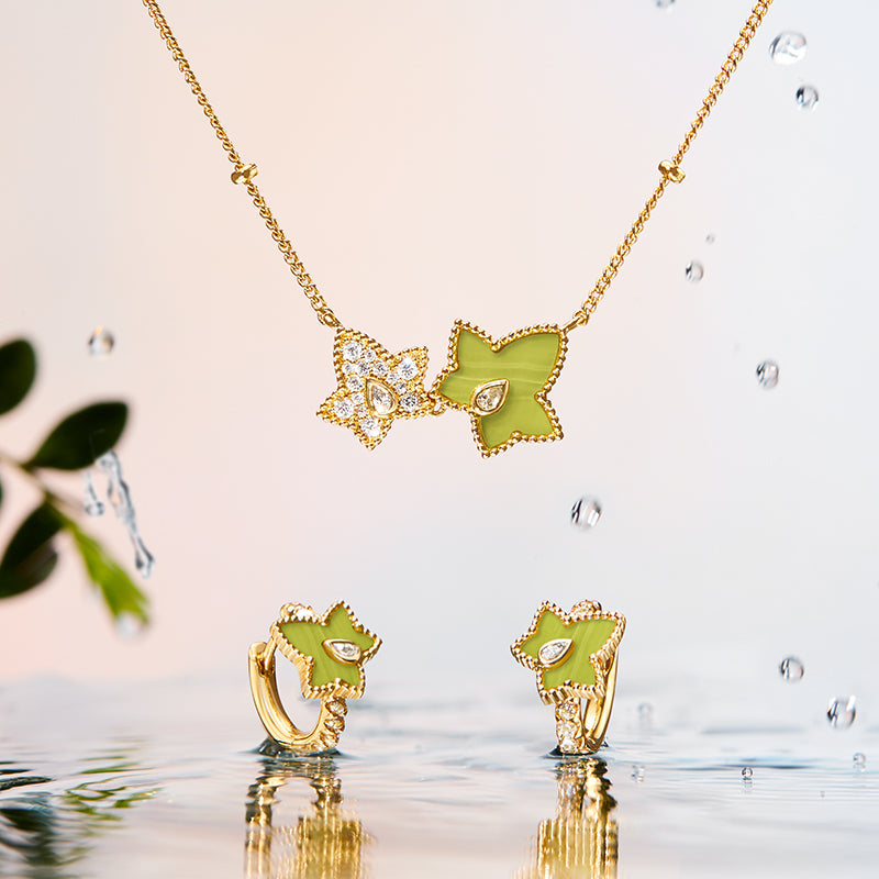 Lola Rose x AHALOLO Ivy Collection Green Calcite Huggie Earrings