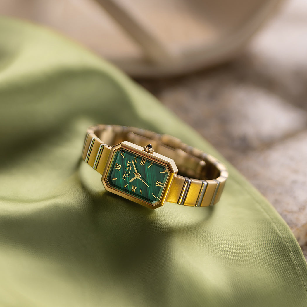 Ms. Lola Malachite Watch with Quick-Release Strap